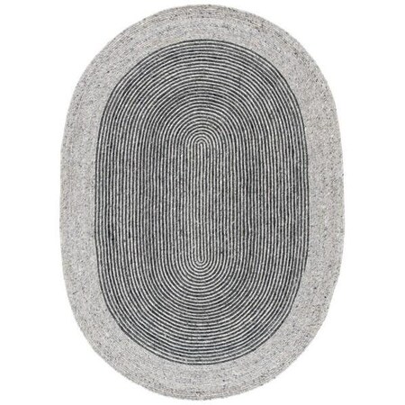 Safavieh 6 x 9 ft. Braided Hand Woven Rectangle RugGrey & Black BRD904F-6OV